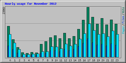 Hourly usage for November 2012