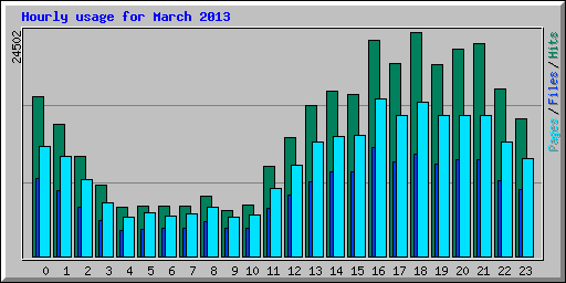 Hourly usage for March 2013