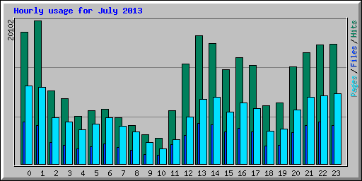Hourly usage for July 2013