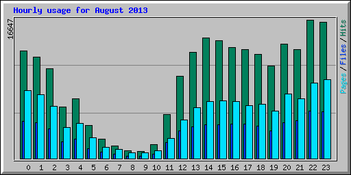 Hourly usage for August 2013