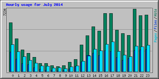 Hourly usage for July 2014